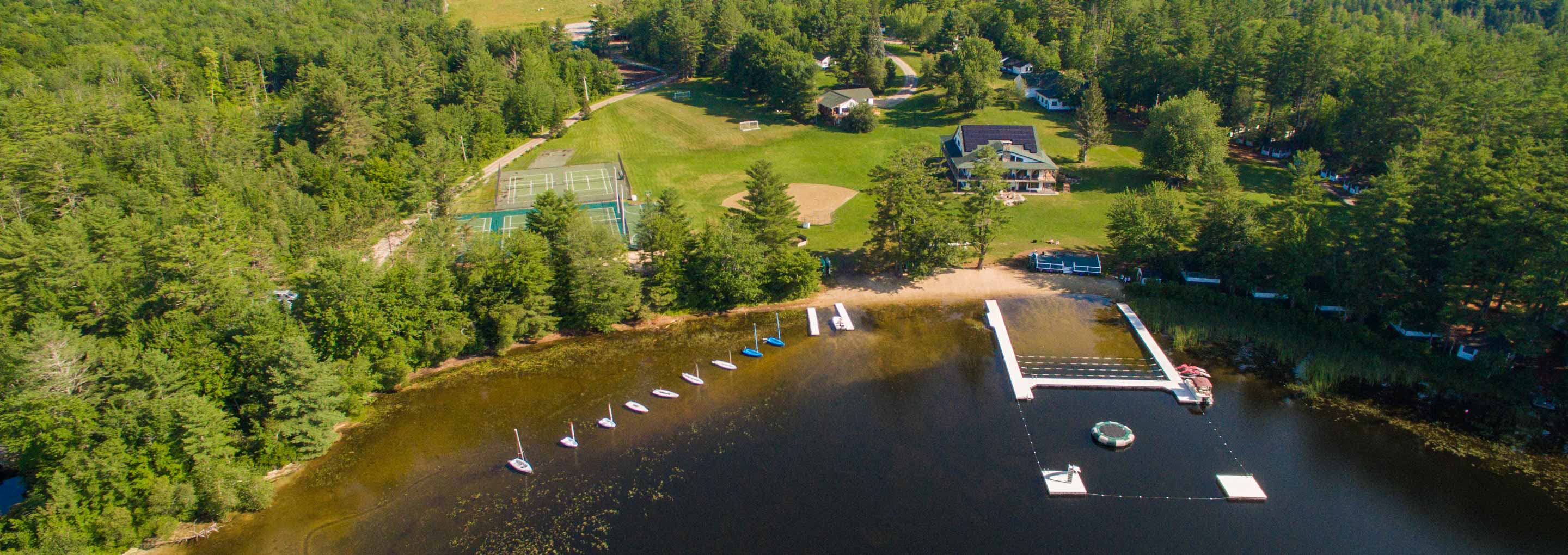 Aerial view of Island Pond and Fernwood Cove